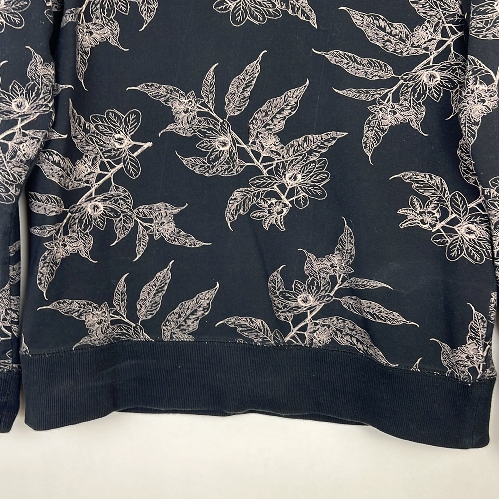 Style & Co Floral Black Sweatshirt tan print M - Picture 7 of 9